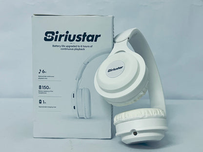 Siriustar Wireless Bluetooth On-Ear Headphones, Apple & Android Compatible, Up to 50 Hours of Battery Life - Matte White