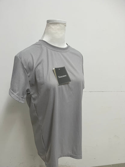 Sisterose T-Shirt - Gray Ribbed for Casual Modern Style