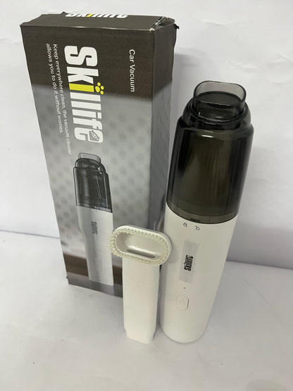 Skillife Portable Car Vacuum Cleaner, Wireless Mini Handheld Vacuum with Strong Suction, Perfect for Car Interior, Home Crevices, Pet Hair & Dust Cleaning