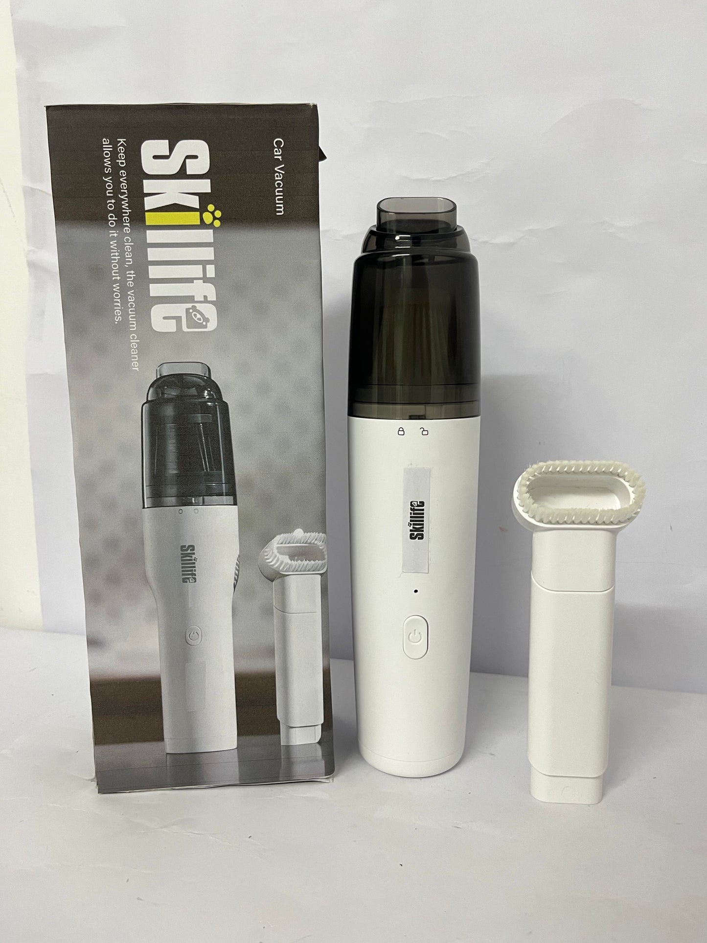 Skillife Portable Car Vacuum Cleaner, Wireless Mini Handheld Vacuum with Strong Suction, Perfect for Car Interior, Home Crevices, Pet Hair & Dust Cleaning
