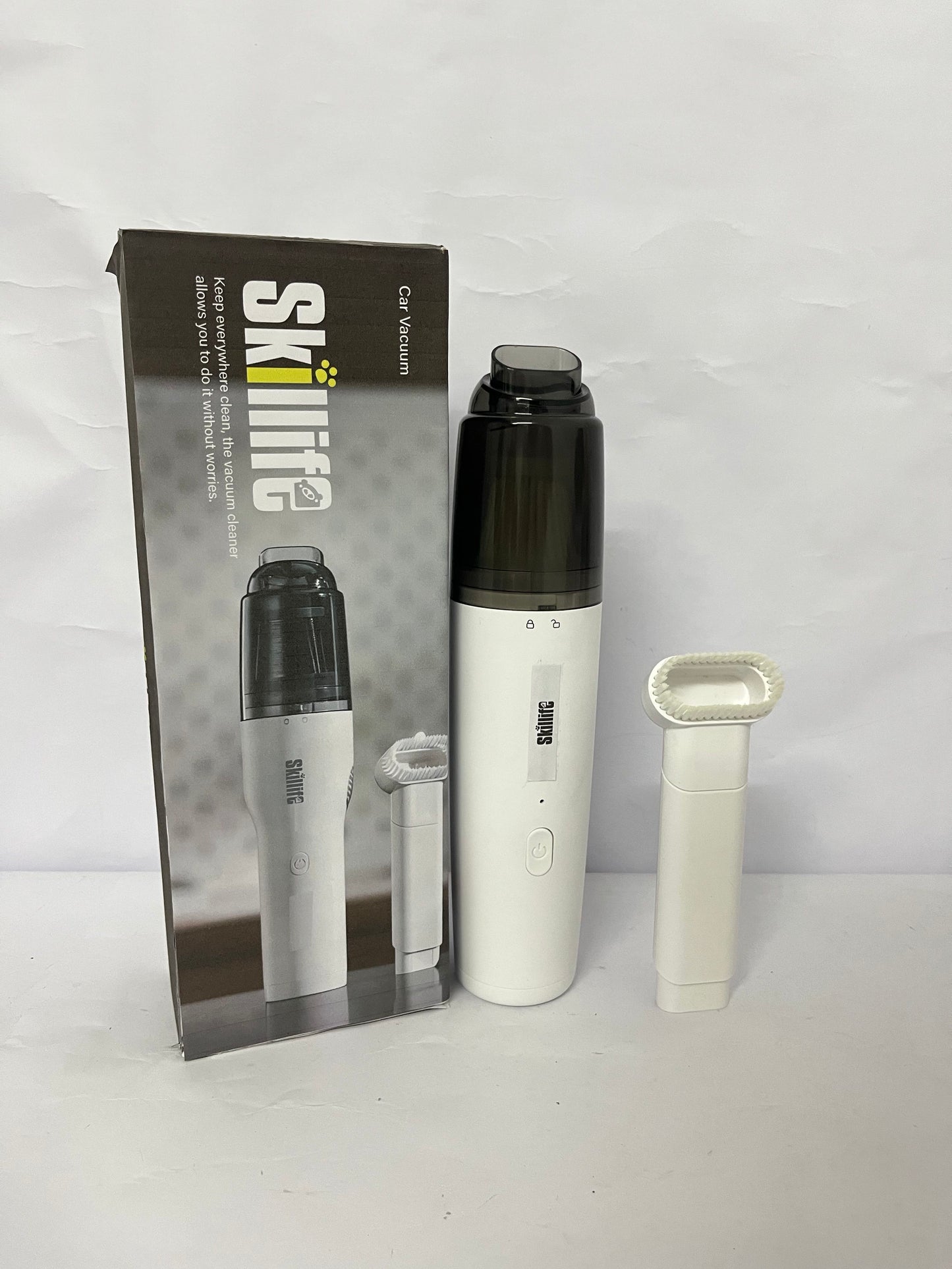 Skillife Portable Car Vacuum Cleaner, Wireless Mini Handheld Vacuum with Strong Suction, Perfect for Car Interior, Home Crevices, Pet Hair & Dust Cleaning