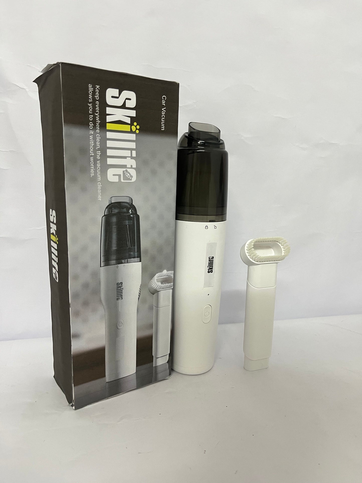 Skillife Portable Car Vacuum Cleaner, Wireless Mini Handheld Vacuum with Strong Suction, Perfect for Car Interior, Home Crevices, Pet Hair & Dust Cleaning