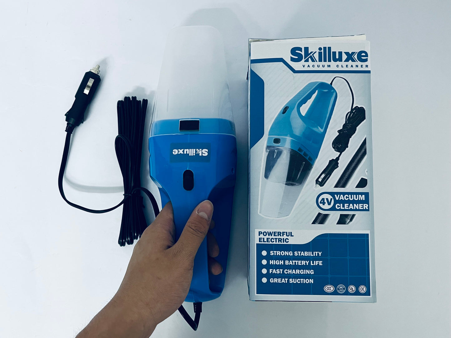 Skilluxe Electric vacuum cleaners Pet Hair Eraser Cordless Hand Vacuum, Lithium Ion, Home, Auto, and Pet Vacuum, Easy-Empty Dirt Bin, Upholstery Tool, Brush Tool, and Crevice Tool Included