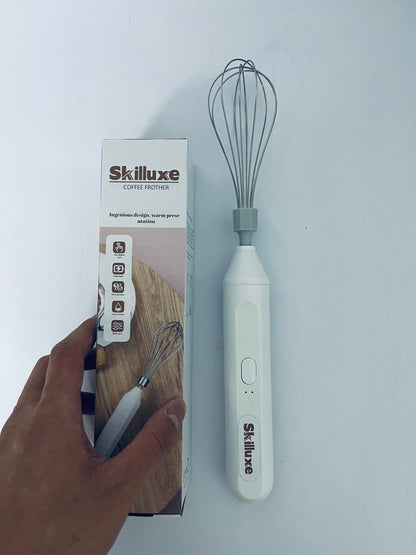 Skilluxe Electric milk frothers Cordless Hand Mixer with Whisk and Forther Wand,Electric Whisk, Milk Frother,Coffee Frother, Whisks for Cooking,Handheld Frother