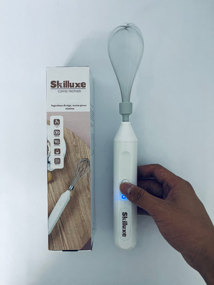 Skilluxe Electric milk frothers Cordless Hand Mixer with Whisk and Forther Wand,Electric Whisk, Milk Frother,Coffee Frother, Whisks for Cooking,Handheld Frother