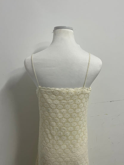 【SkyGenie Cream Lace Spaghetti Strap Dress】—— Elegant & Romantic Daily Wear