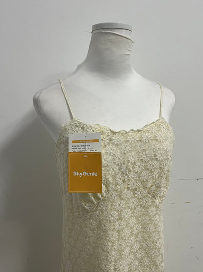 【SkyGenie Cream Lace Spaghetti Strap Dress】—— Elegant & Romantic Daily Wear
