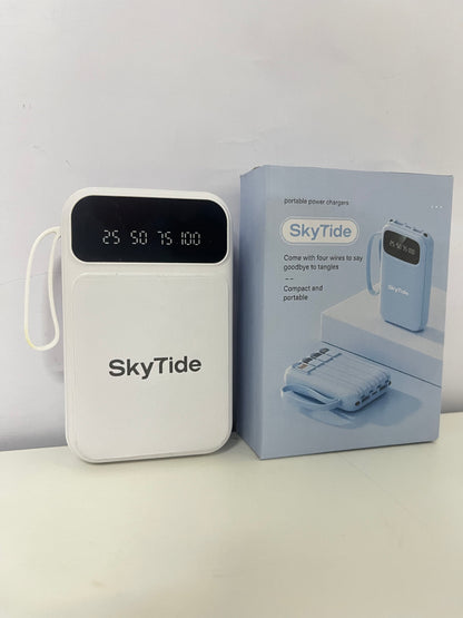 SkyTide Built-in 4-Cable Digital Display Power Bank A Must-Have for Battery Life Without Cable Clutter