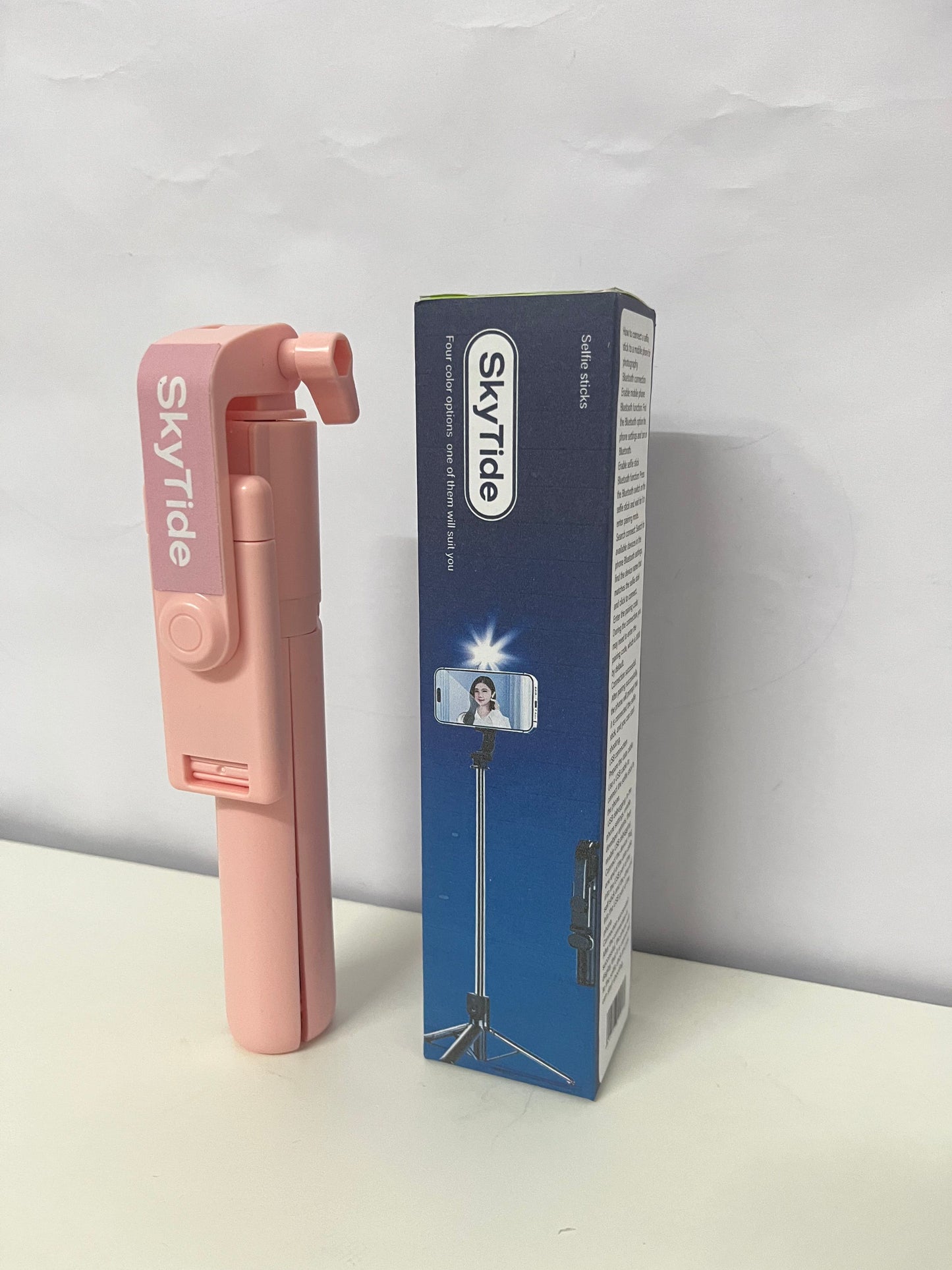 SkyTide 2-in-1 Selfie Stick Tripod Portable Pink Shooting Accessory