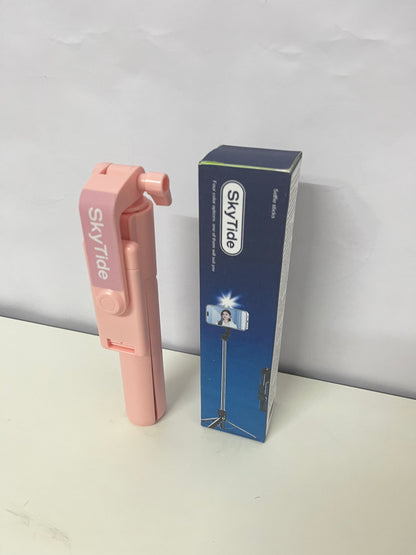 SkyTide 2-in-1 Selfie Stick Tripod Portable Pink Shooting Accessory
