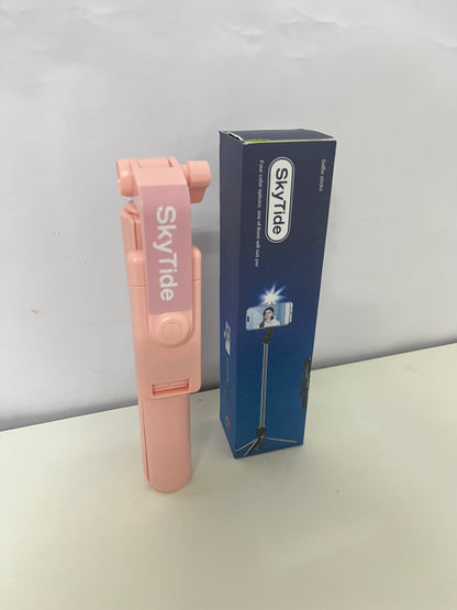 SkyTide 2-in-1 Selfie Stick Tripod Portable Pink Shooting Accessory
