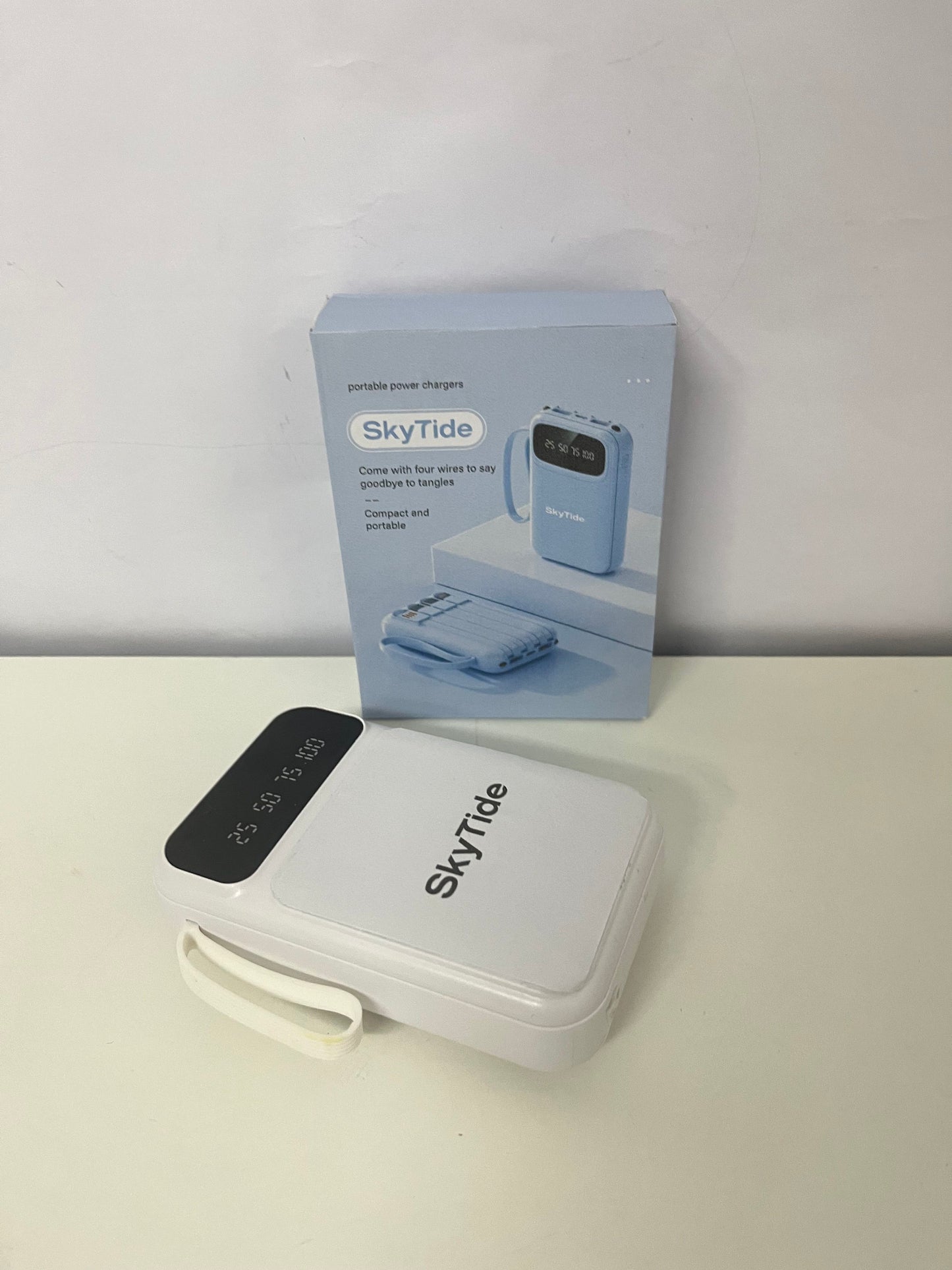 SkyTide Built-in 4-Cable Digital Display Power Bank A Must-Have for Battery Life Without Cable Clutter
