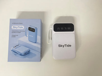 SkyTide Built-in 4-Cable Digital Display Power Bank A Must-Have for Battery Life Without Cable Clutter
