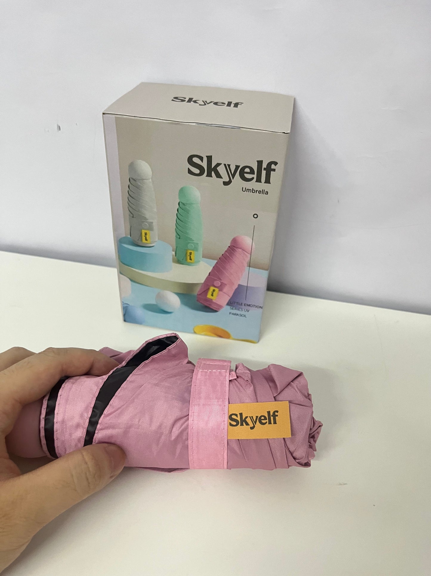Skyelf Mini Capsule Umbrella - Ultra-Light Portable Umbrella for Sun and Rain