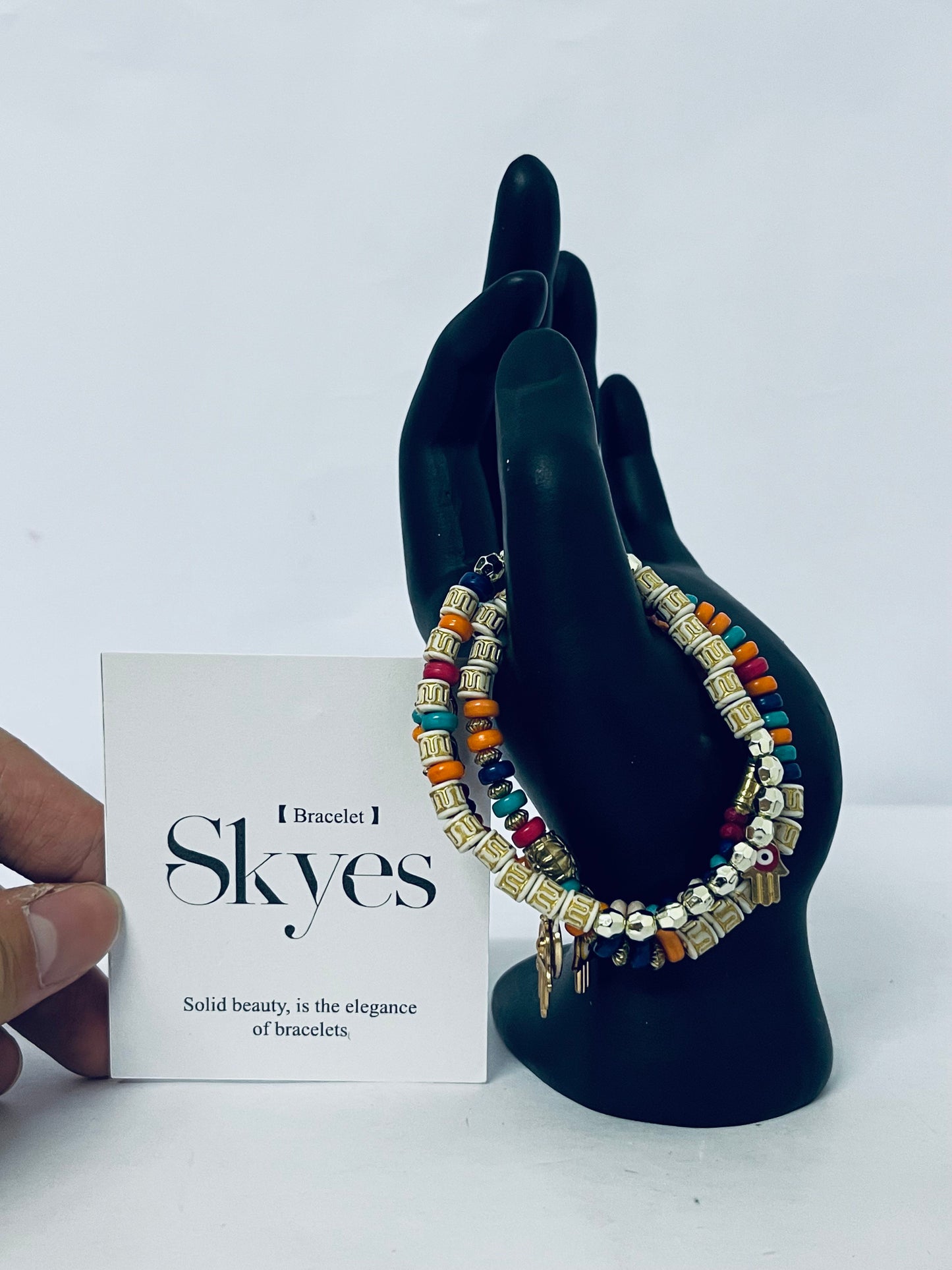 Skyes Colorful Multi-Adjustable, Stylish Boho Inspired Beaded Bracelets, Trendy Stackable Beads – Vibrant Stacked Stretch Bangle Style for Everyday, Festival, or Vacation Wear (Fits Most)