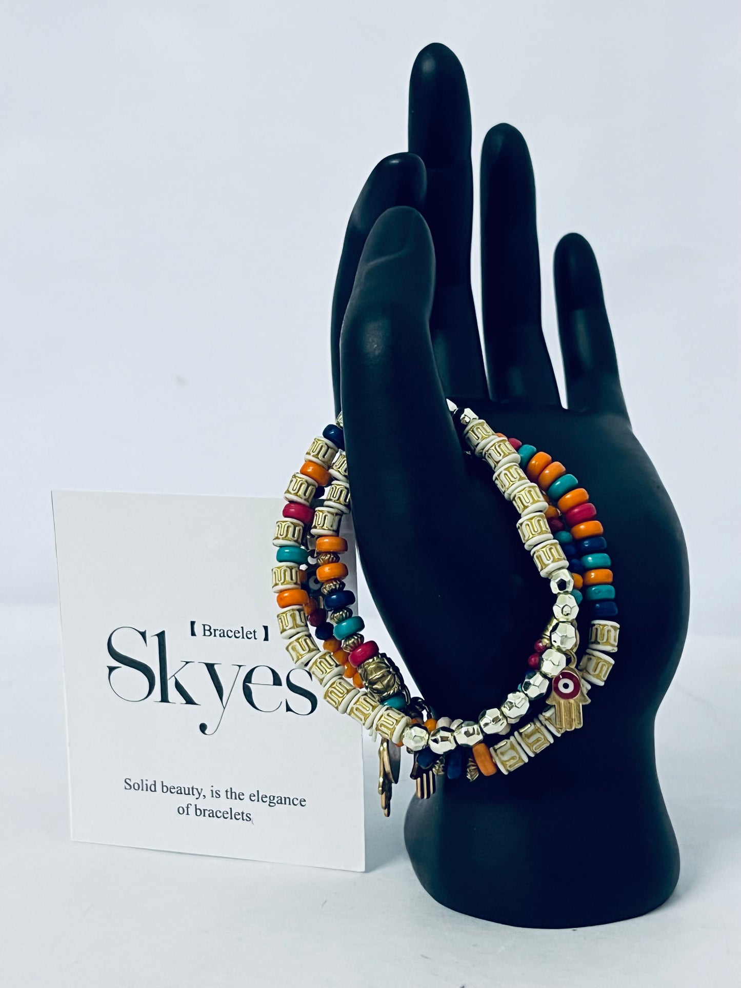 Skyes Colorful Multi-Adjustable, Stylish Boho Inspired Beaded Bracelets, Trendy Stackable Beads – Vibrant Stacked Stretch Bangle Style for Everyday, Festival, or Vacation Wear (Fits Most)
