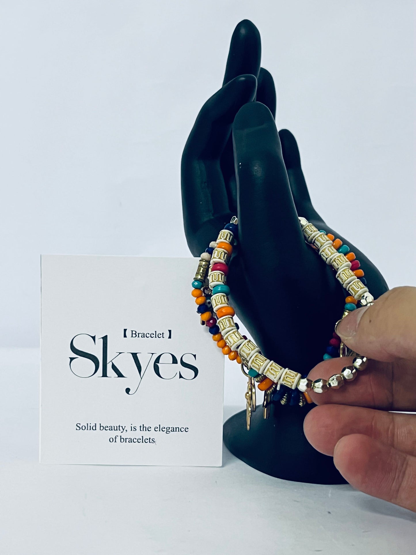 Skyes Colorful Multi-Adjustable, Stylish Boho Inspired Beaded Bracelets, Trendy Stackable Beads – Vibrant Stacked Stretch Bangle Style for Everyday, Festival, or Vacation Wear (Fits Most)