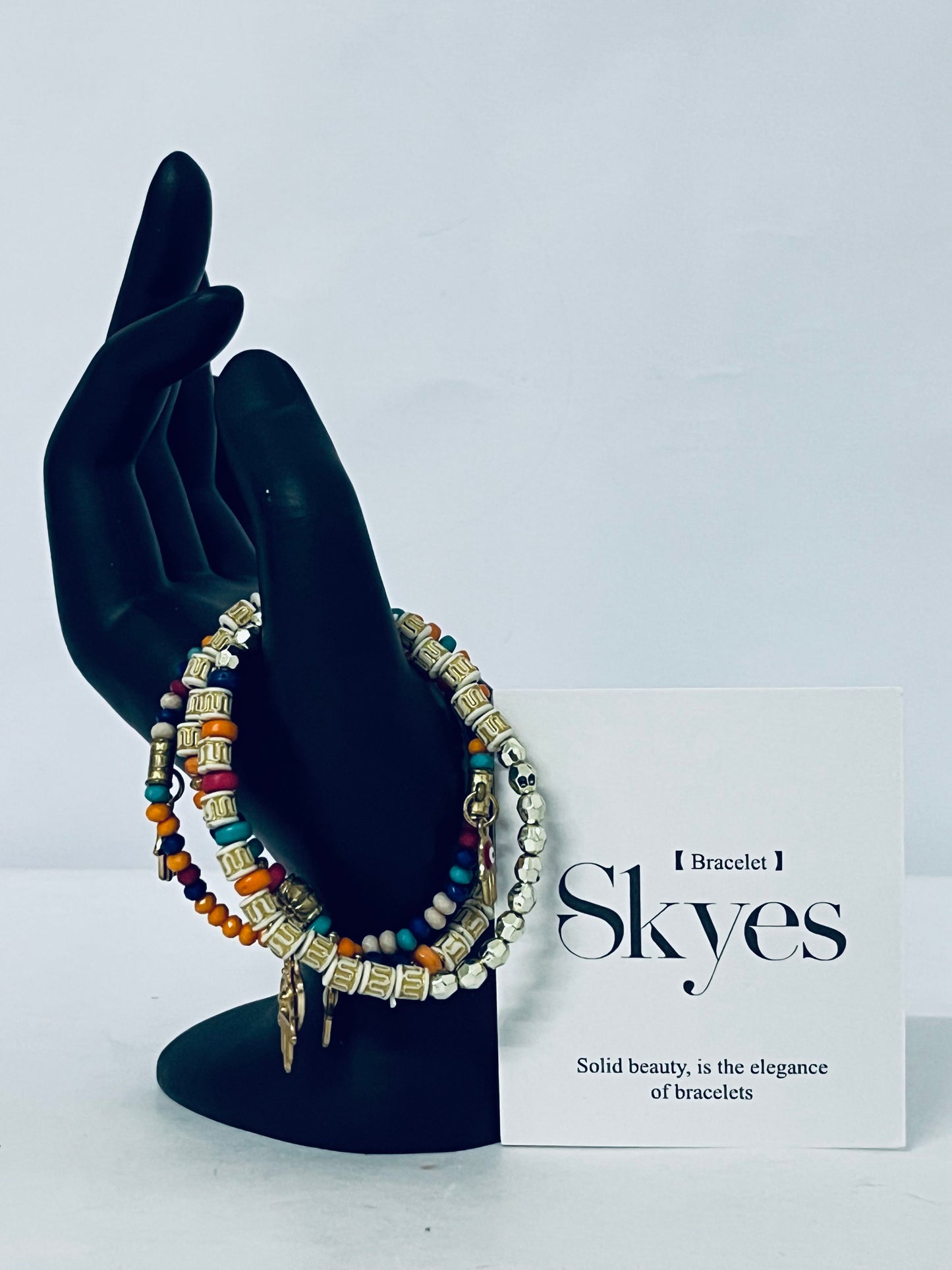 Skyes Colorful Multi-Adjustable, Stylish Boho Inspired Beaded Bracelets, Trendy Stackable Beads – Vibrant Stacked Stretch Bangle Style for Everyday, Festival, or Vacation Wear (Fits Most)