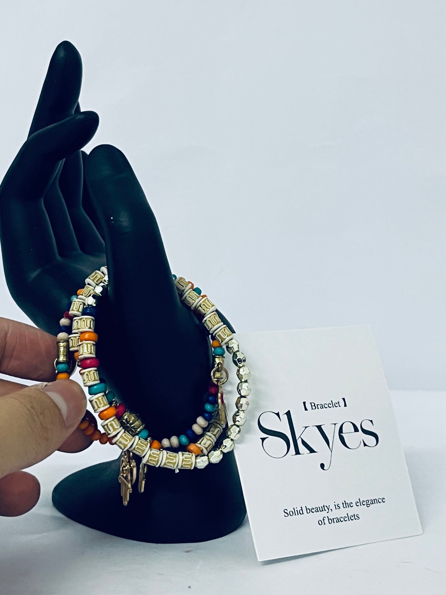 Skyes Colorful Multi-Adjustable, Stylish Boho Inspired Beaded Bracelets, Trendy Stackable Beads – Vibrant Stacked Stretch Bangle Style for Everyday, Festival, or Vacation Wear (Fits Most)