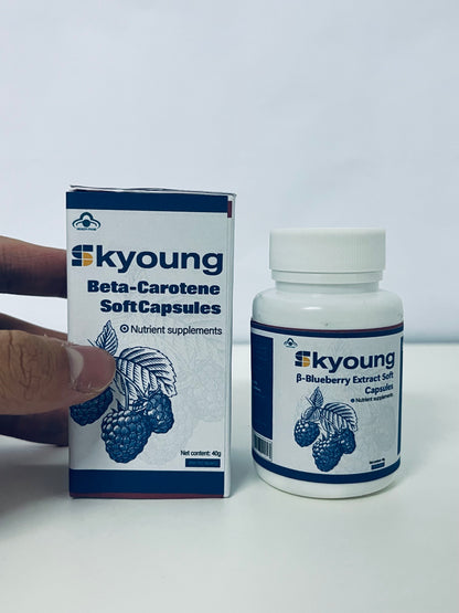 Skyoung Beta-Carotene Soft Capsules & β-Blueberry Extract Soft Capsules Nutrient Supplements Combination