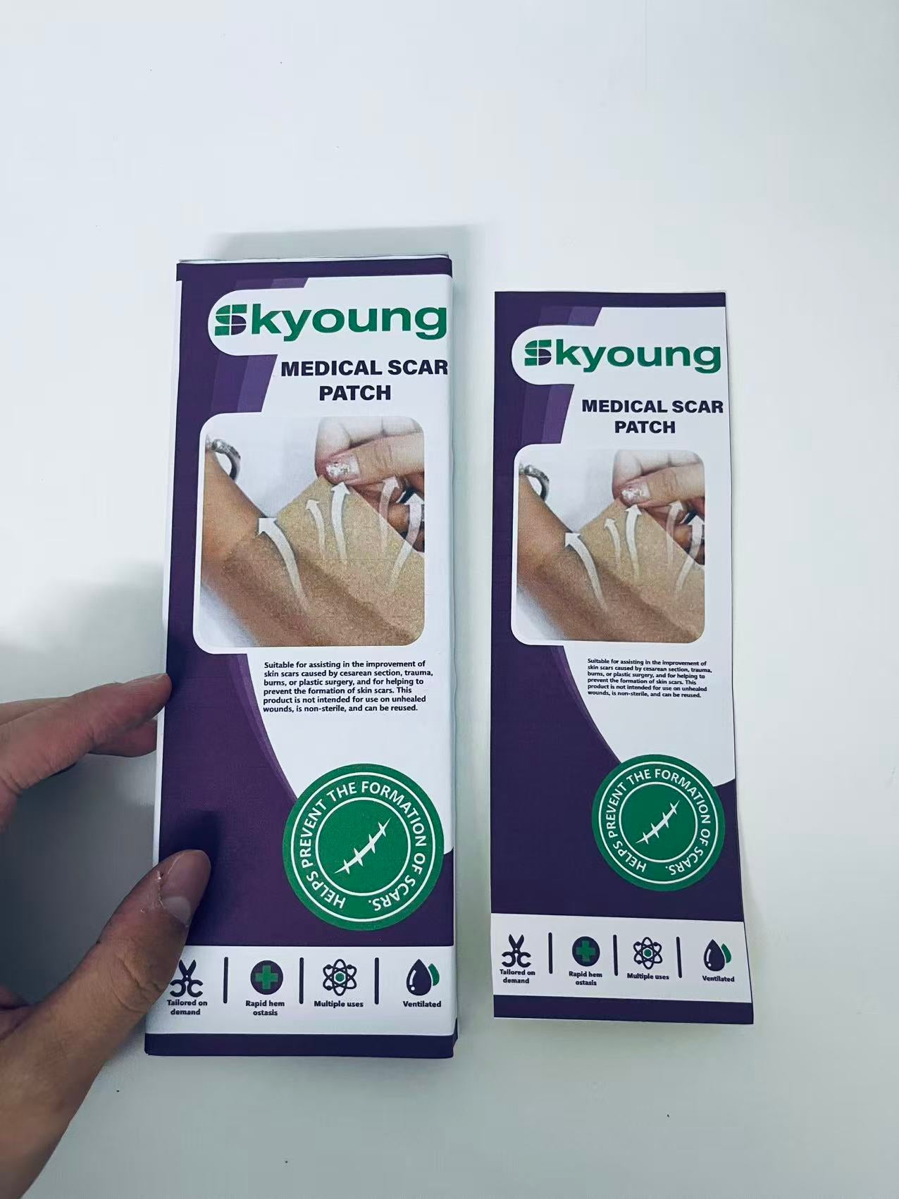 Skyoung Medical Scar Patch - For Surgical/Burn/Trauma Scar Improvement, Custom-Cut Breathable Scar Care Patch