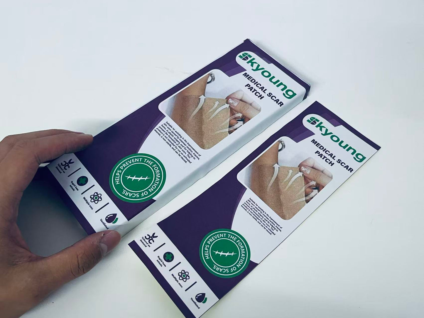 Skyoung Medical Scar Patch - For Surgical/Burn/Trauma Scar Improvement, Custom-Cut Breathable Scar Care Patch