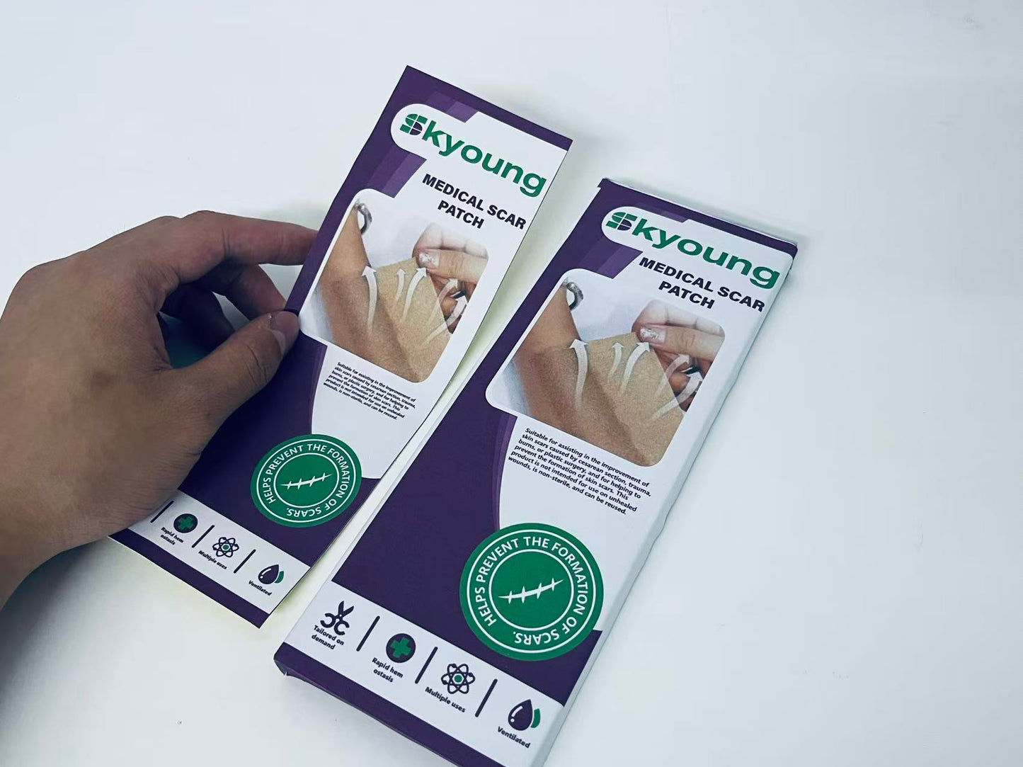 Skyoung Medical Scar Patch - For Surgical/Burn/Trauma Scar Improvement, Custom-Cut Breathable Scar Care Patch