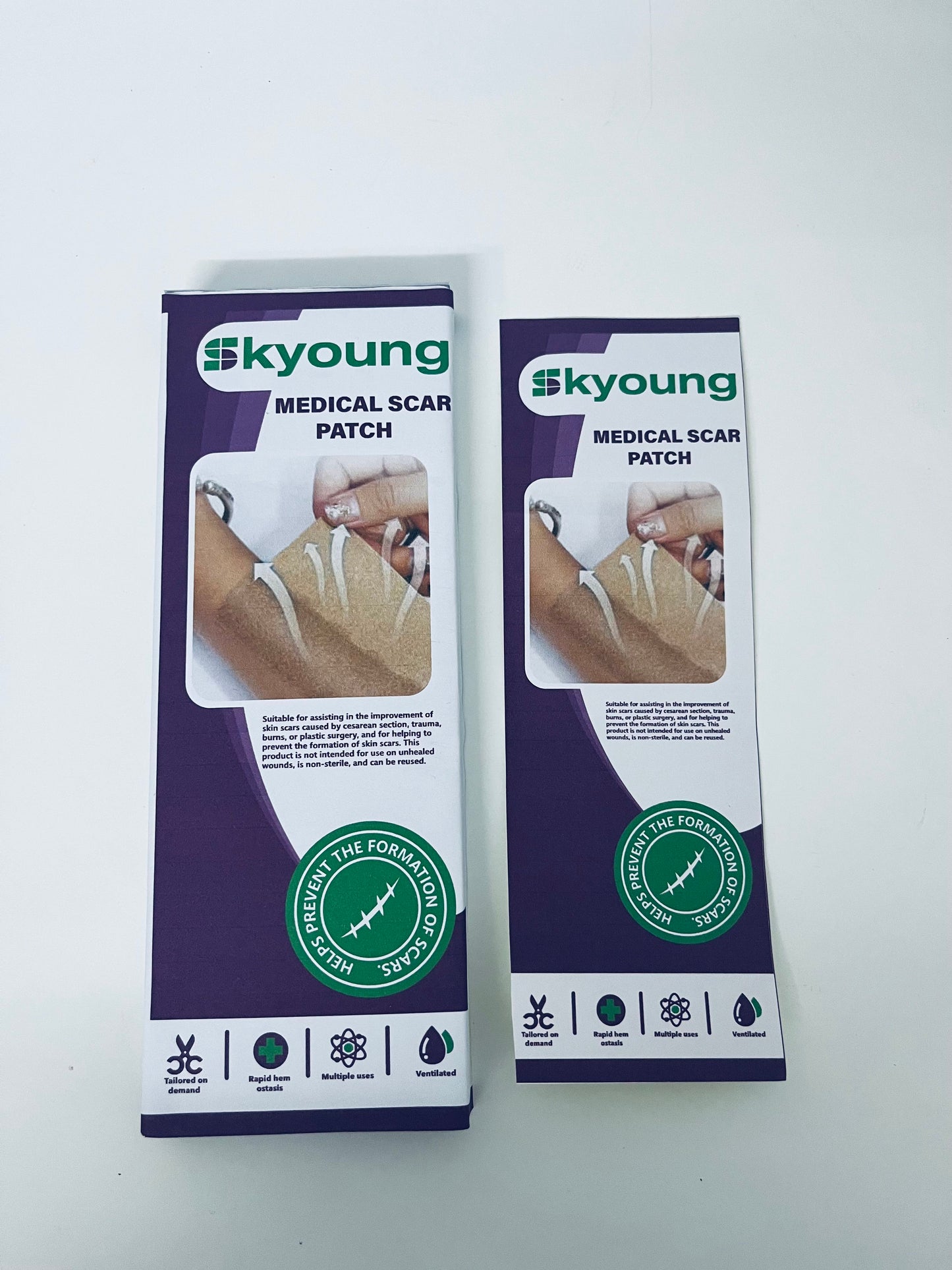 Skyoung Medical Scar Patch - For Surgical/Burn/Trauma Scar Improvement, Custom-Cut Breathable Scar Care Patch