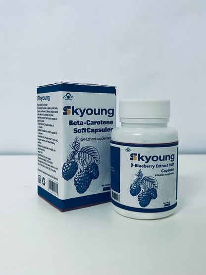 Skyoung Beta-Carotene Soft Capsules & β-Blueberry Extract Soft Capsules Nutrient Supplements Combination