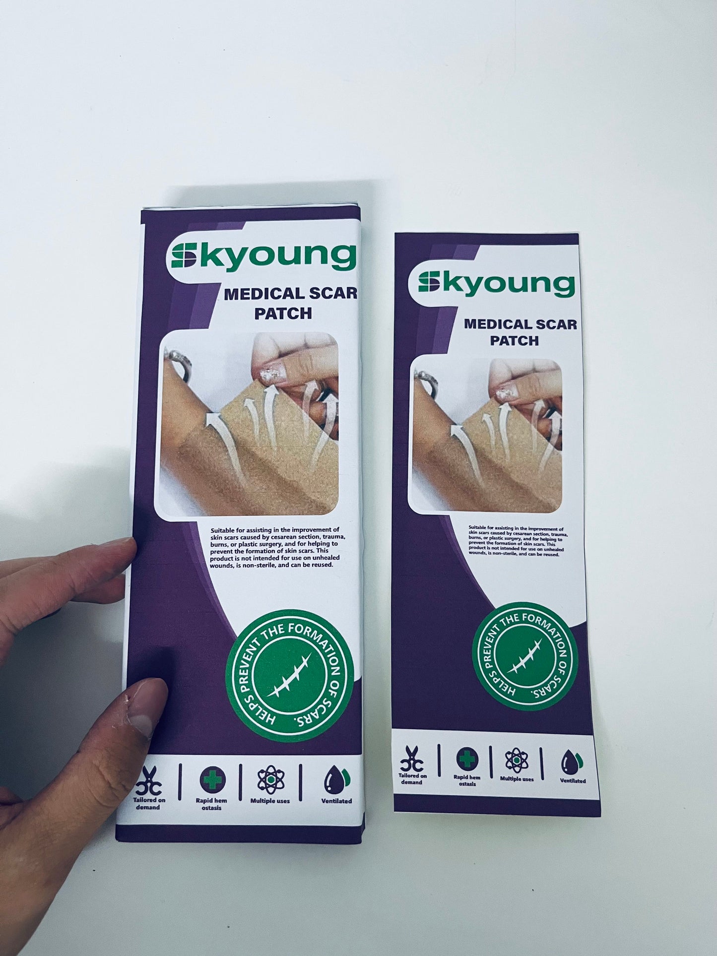 Skyoung Medical Scar Patch - For Surgical/Burn/Trauma Scar Improvement, Custom-Cut Breathable Scar Care Patch