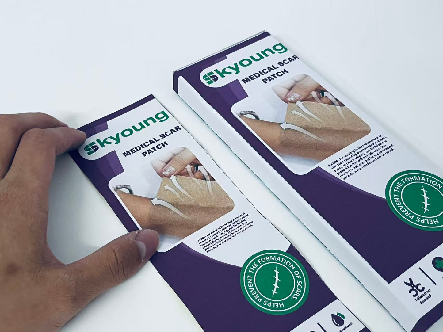 Skyoung Medical Scar Patch - For Surgical/Burn/Trauma Scar Improvement, Custom-Cut Breathable Scar Care Patch