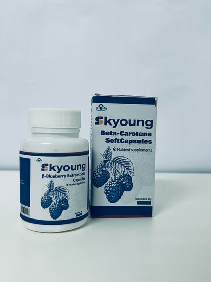 Skyoung Beta-Carotene Soft Capsules & β-Blueberry Extract Soft Capsules Nutrient Supplements Combination