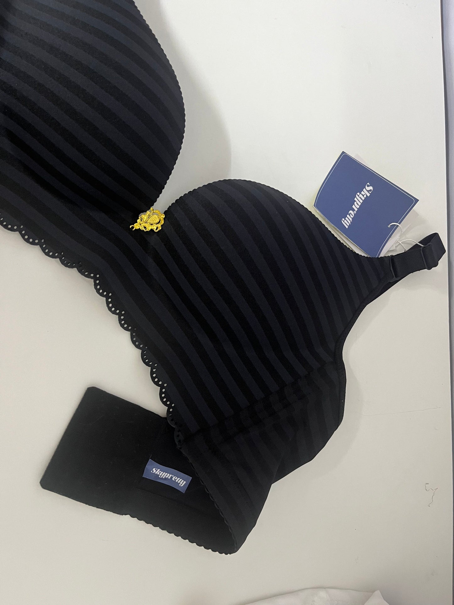 Skypretty Black Bra For Women Sexy Lightweight Push-up