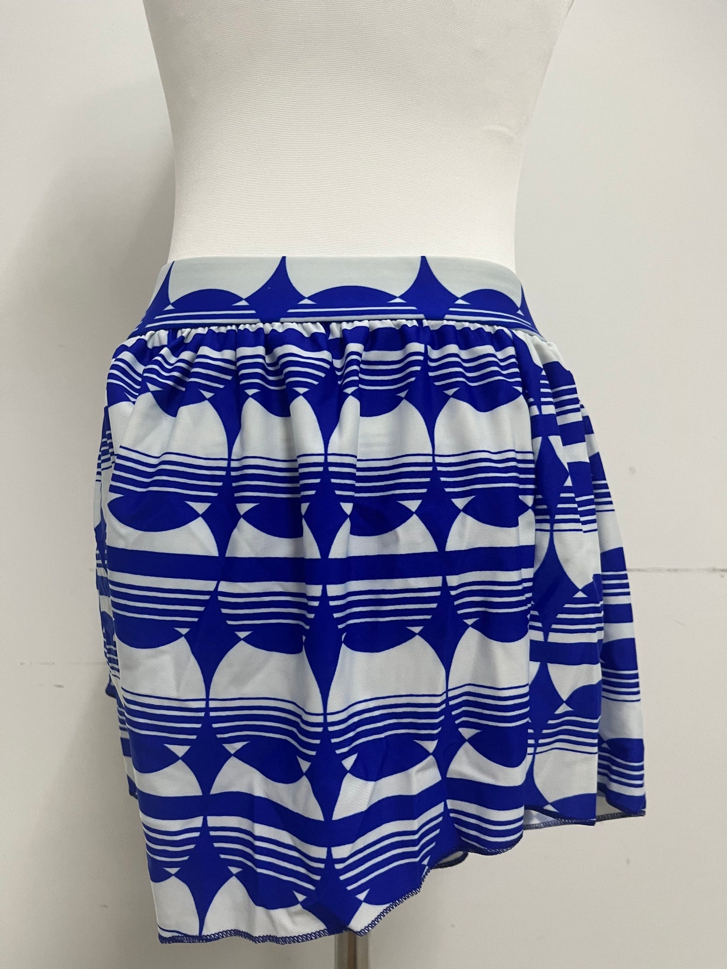Skypretty Pants - Blue and White Geometric Print 100% Cotton for Casual Comfort