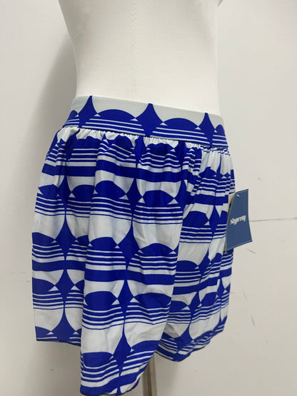 Skypretty Pants - Blue and White Geometric Print 100% Cotton for Casual Comfort