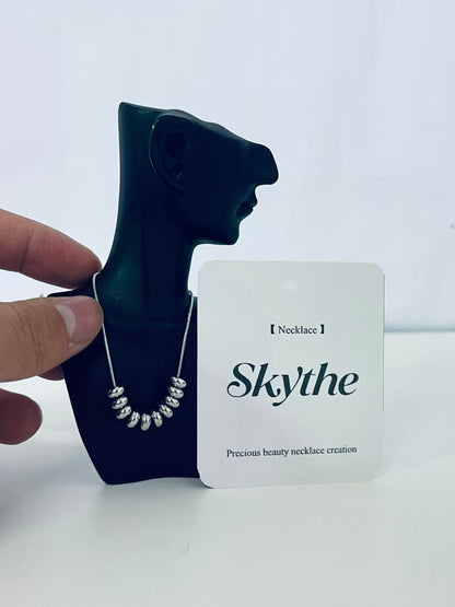 Skythe Series Personality Silver Bead Necklace - Redefine Neck Fashion Aesthetics