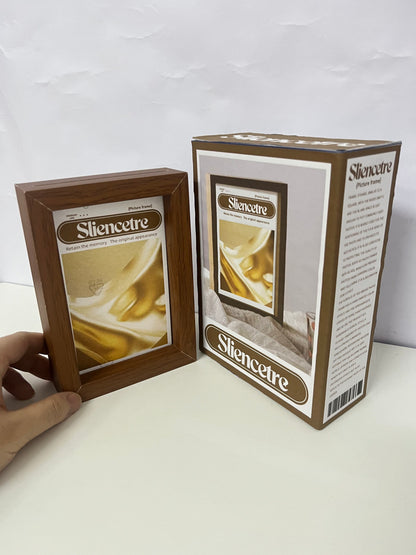 [Sliencetre Picture frames]——Vintage Wood Grain Photo Frame - Tabletop Display Frame