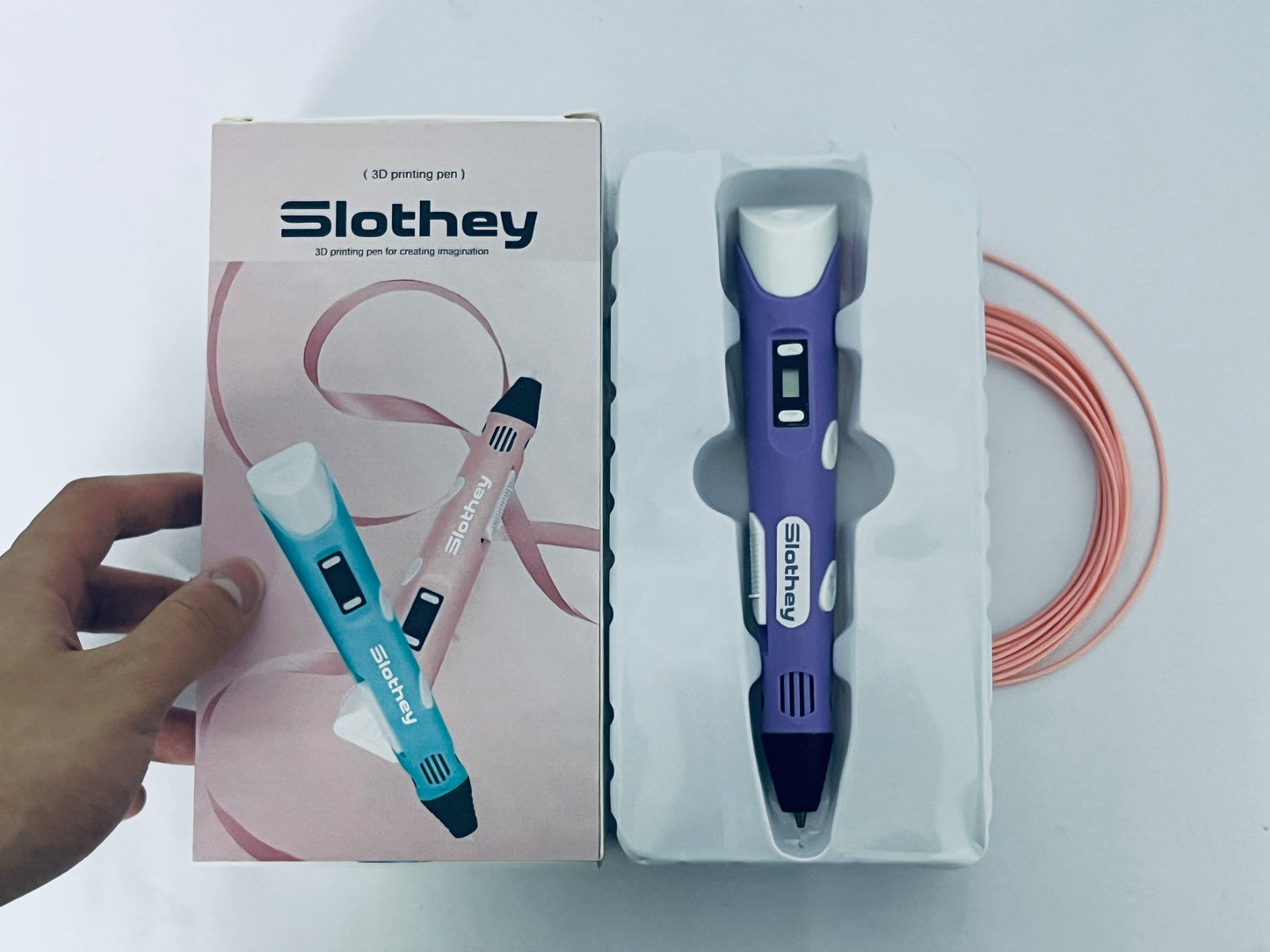 Slothey 3D Printing Pen with Display - Includes 3D Pen, 1 Starter Colors of PLA Filament, Stencil Book + Project Guide, and Charger