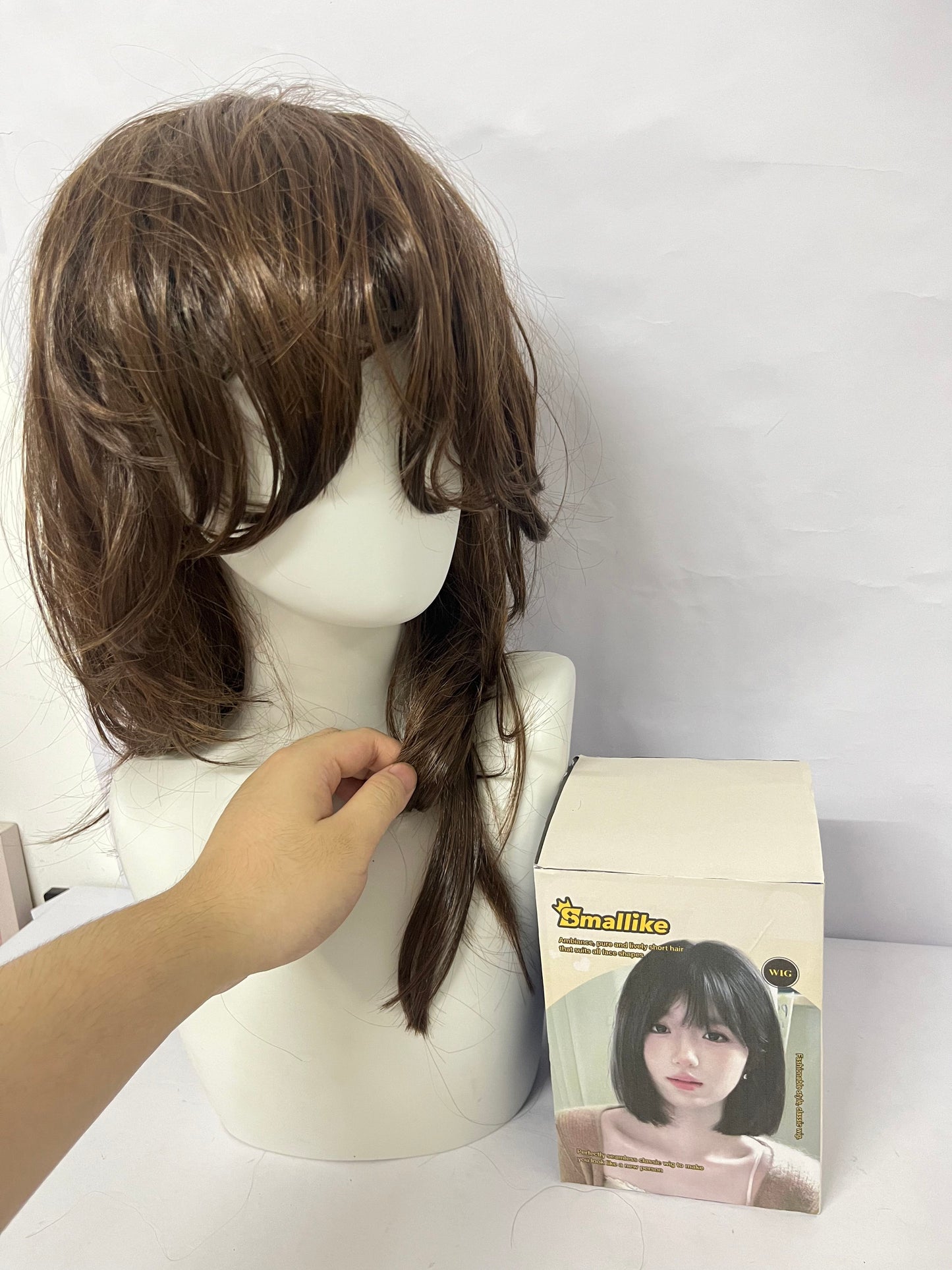 Smallike Wigs Brown Layered Curly Wig - Switch Styles with One Click and Start Your Versatile Styling New Era