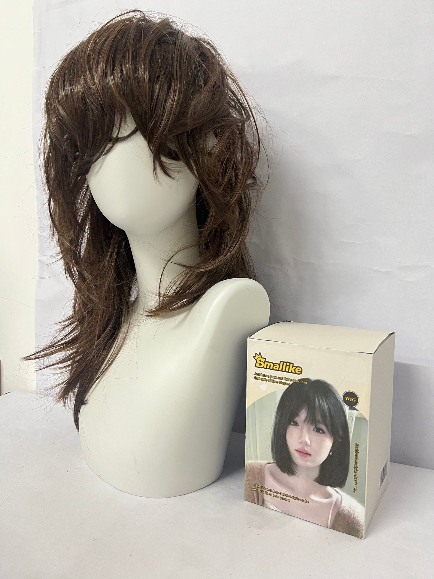 Smallike Wigs Brown Layered Curly Wig - Switch Styles with One Click and Start Your Versatile Styling New Era