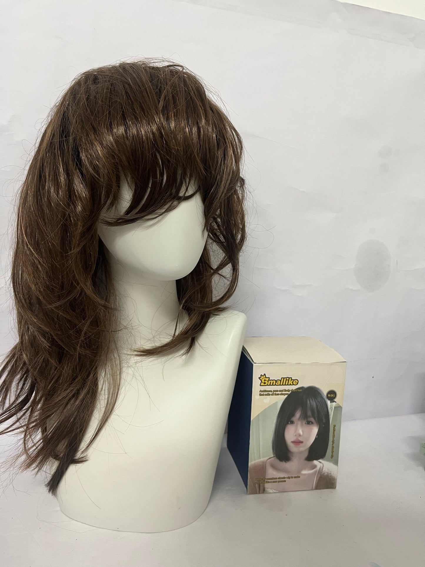 Smallike Wigs Brown Layered Curly Wig - Switch Styles with One Click and Start Your Versatile Styling New Era