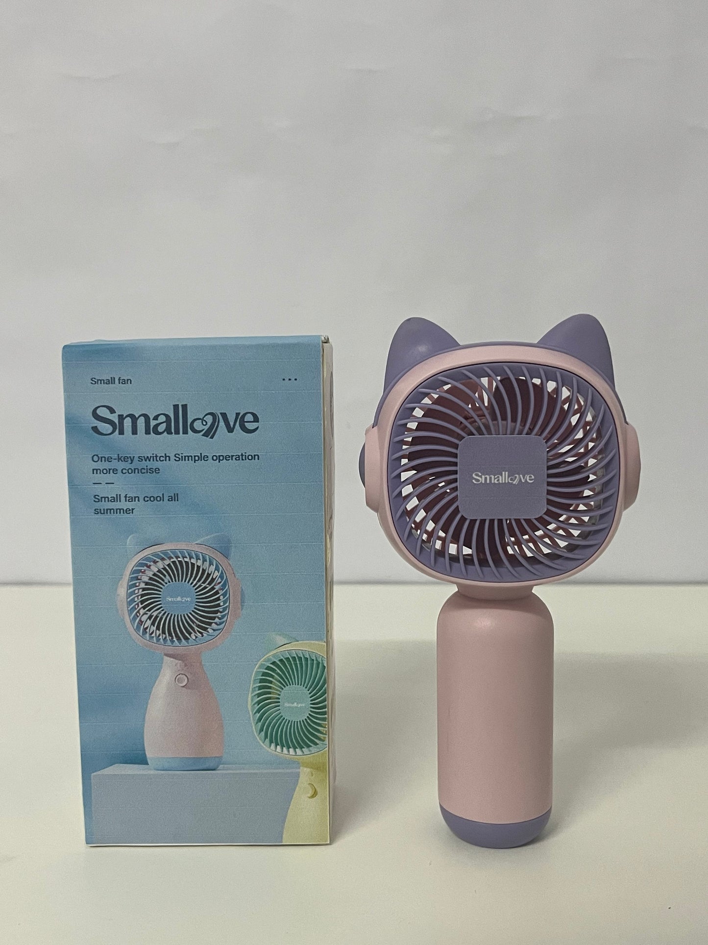 [Smallove Electric fans]——Smallove Cute Cat Handheld Fan - Portable USB Rechargeable Fan for Students & On-the-Go Cooling