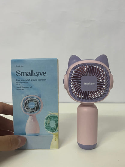 [Smallove Electric fans]——Smallove Cute Cat Handheld Fan - Portable USB Rechargeable Fan for Students & On-the-Go Cooling