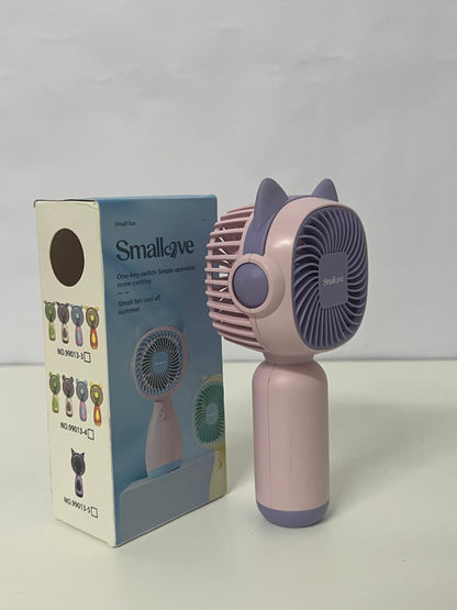[Smallove Electric fans]——Smallove Cute Cat Handheld Fan - Portable USB Rechargeable Fan for Students & On-the-Go Cooling