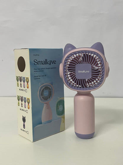 [Smallove Electric fans]——Smallove Cute Cat Handheld Fan - Portable USB Rechargeable Fan for Students & On-the-Go Cooling