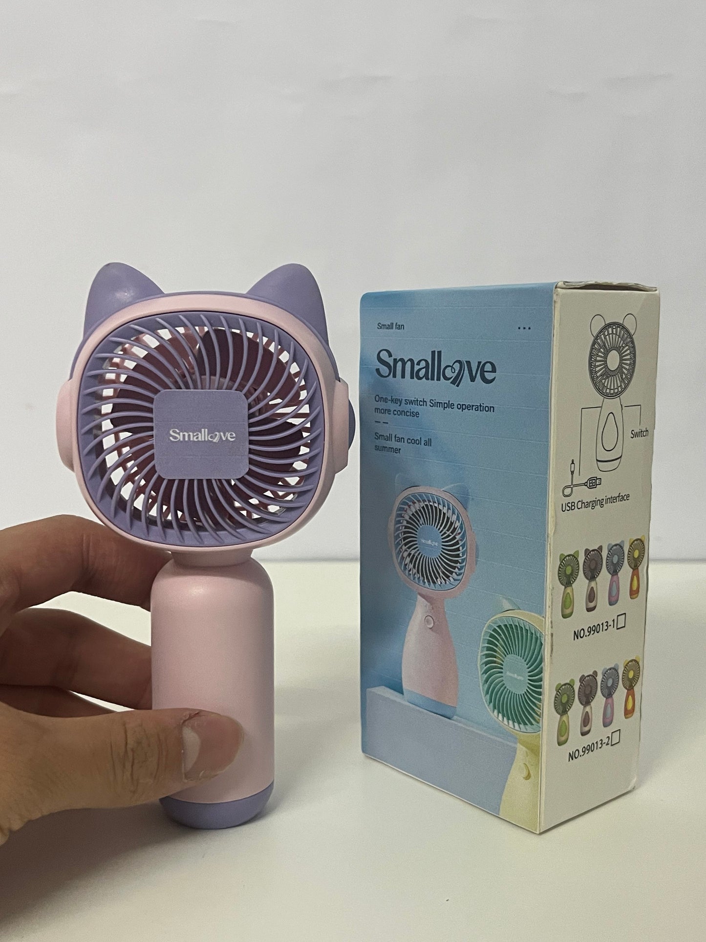 [Smallove Electric fans]——Smallove Cute Cat Handheld Fan - Portable USB Rechargeable Fan for Students & On-the-Go Cooling