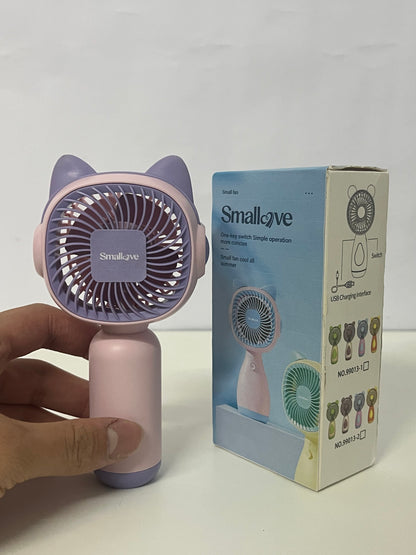 [Smallove Electric fans]——Smallove Cute Cat Handheld Fan - Portable USB Rechargeable Fan for Students & On-the-Go Cooling
