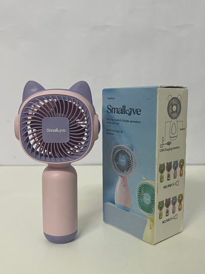 [Smallove Electric fans]——Smallove Cute Cat Handheld Fan - Portable USB Rechargeable Fan for Students & On-the-Go Cooling
