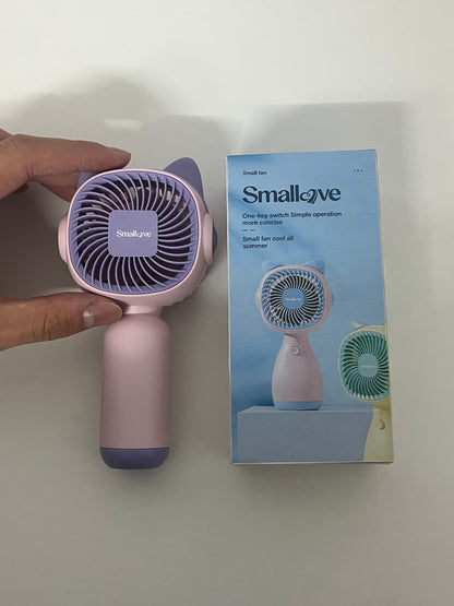 [Smallove Electric fans]——Smallove Cute Cat Handheld Fan - Portable USB Rechargeable Fan for Students & On-the-Go Cooling