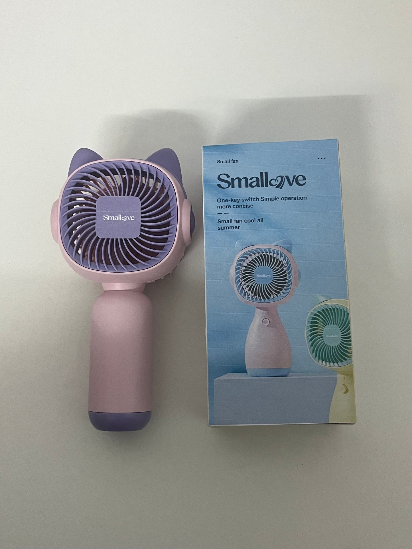 [Smallove Electric fans]——Smallove Cute Cat Handheld Fan - Portable USB Rechargeable Fan for Students & On-the-Go Cooling